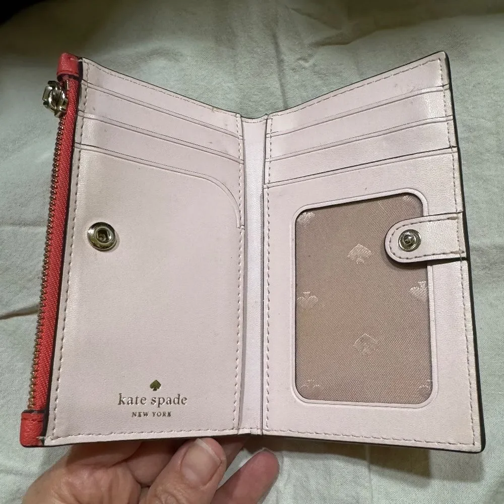 Kate Spade Adel Pink Coral Leather Small Wallet